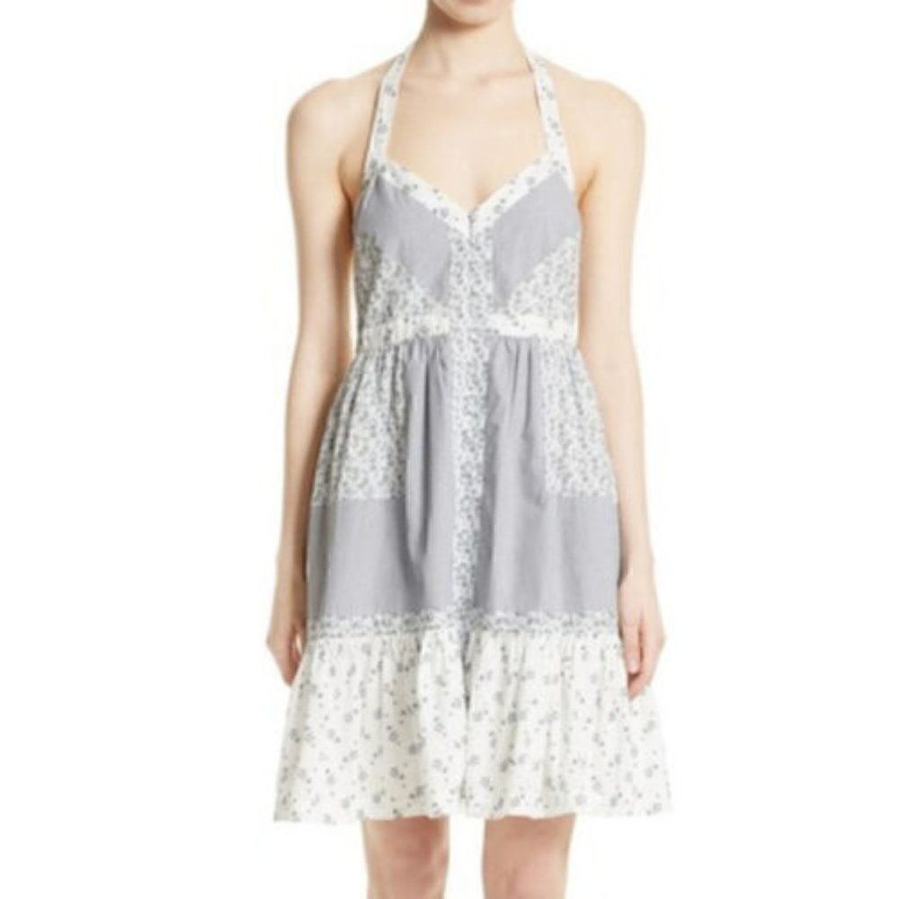 La Vie Rebecca Taylor Floral Halter Cotton Dress - Picture 1 of 10